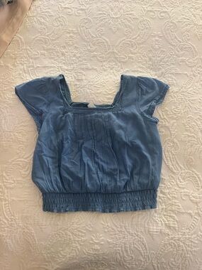 Abercrombie Girls Square-Neck Smocked Hem Top